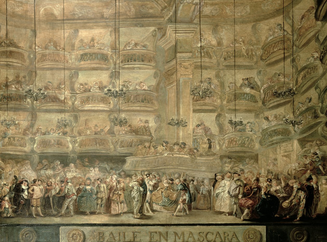 Maskbalen, ca 1767 av Luis Paret y Alcazar