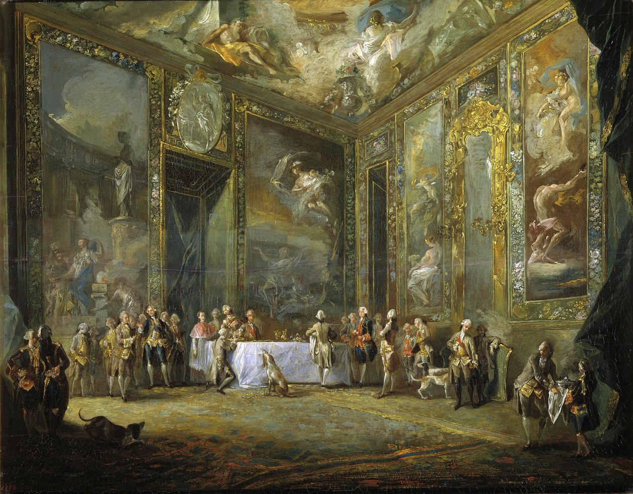 Charles III matsal före domstolen Español av Luis Paret y Alcazar