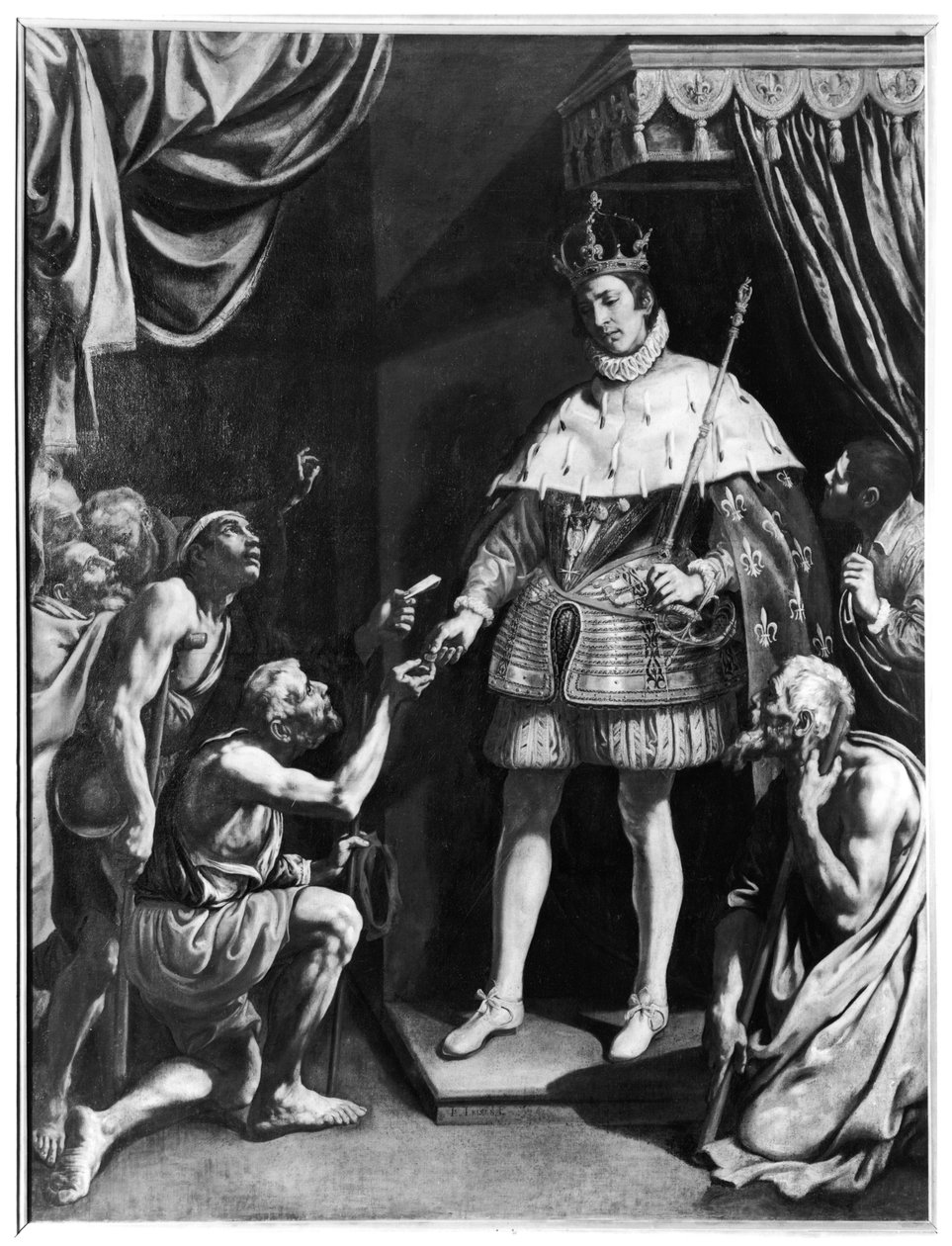 St Louis (1214-70) Distributing Alms, c.1615-20 av Luis Tristan de Escamilla