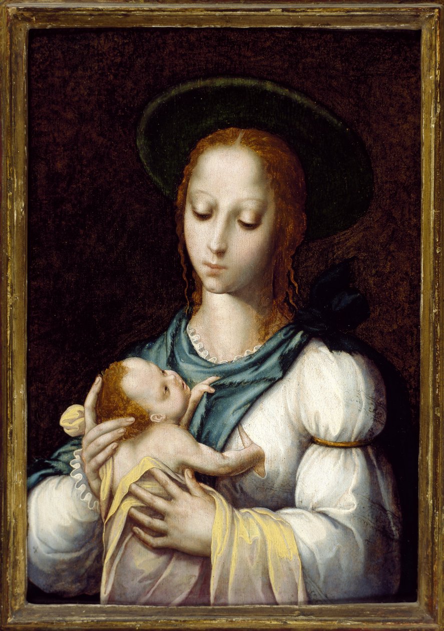 Jungfrun och barnet, ca 1567 (olja och tempera på panel) av Luis de Morales