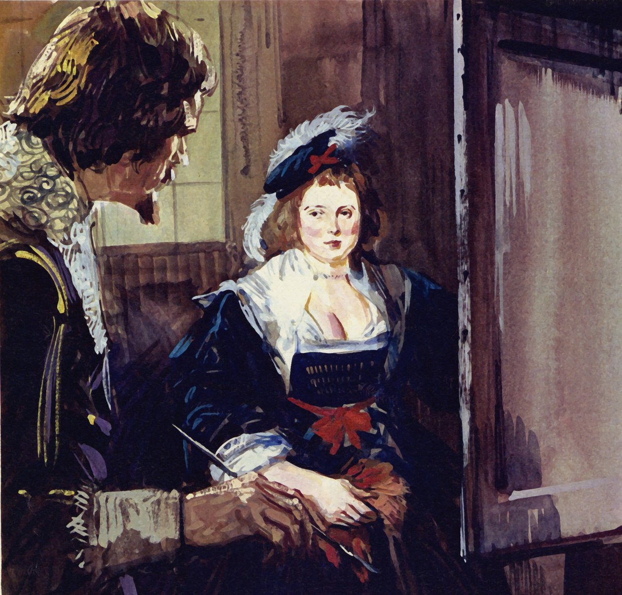 Rubens gifte sig med Helene Fourment som avbildas i många av hans målningar (färglitografi) av Luis Arcas Brauner