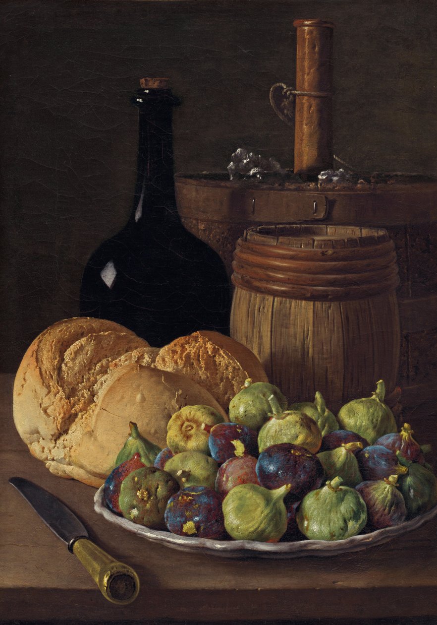 イチジクとパンのある静物、c。 1770. スウェーデン語 av Luis Meléndez