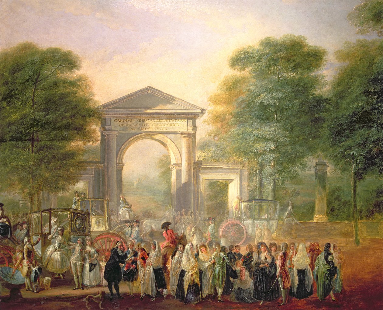 Avenue före den botaniska trädgården i Madrid av Luis Paret y Alcazar