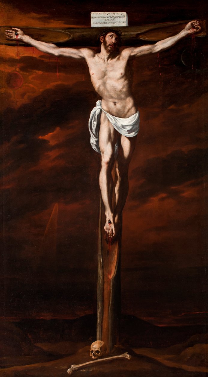 Spanska:  Cristo crucificado Kristus korsfäst av Luis Tristán