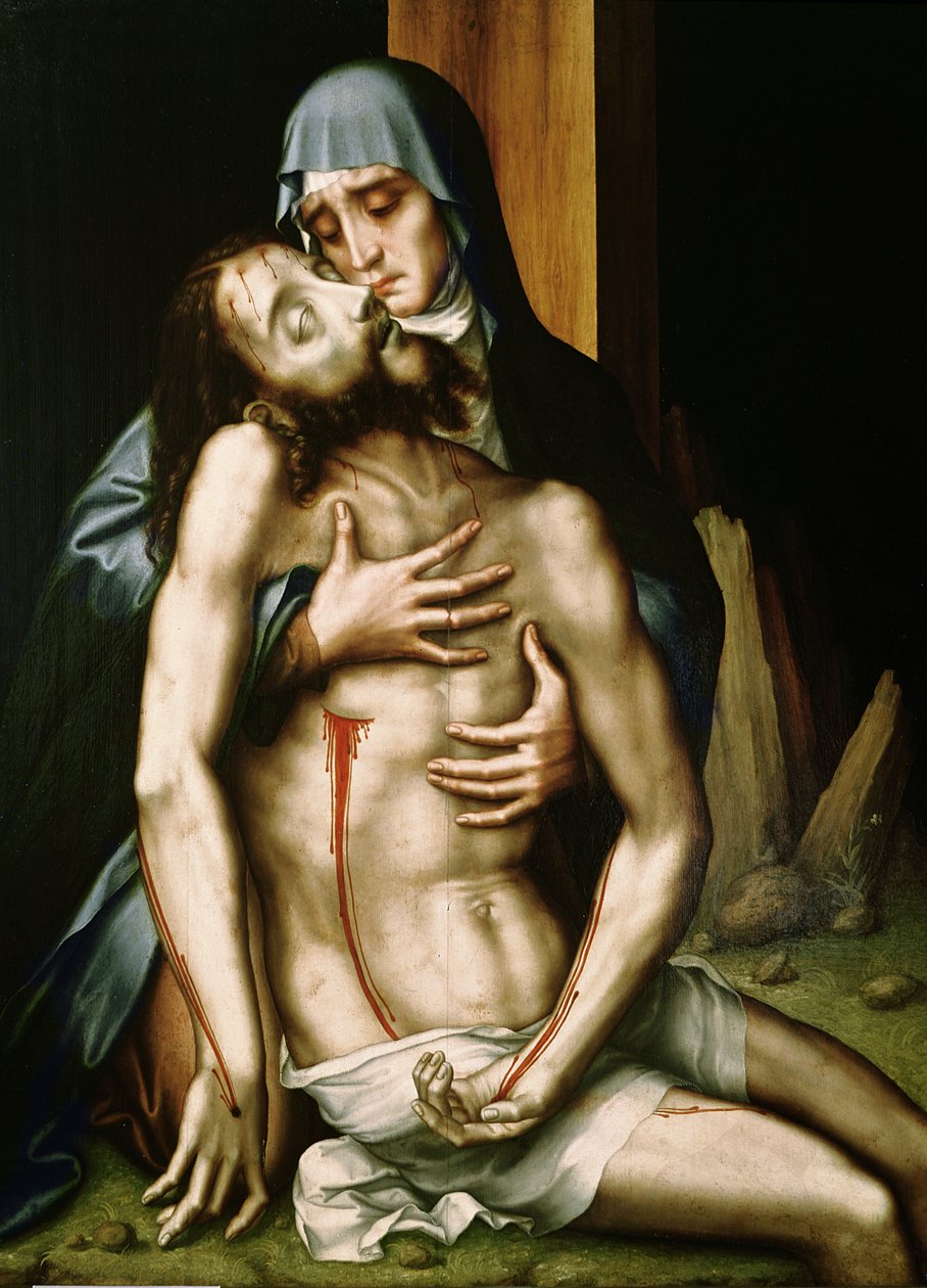 Pieta (olja på panel) av Luis de Morales