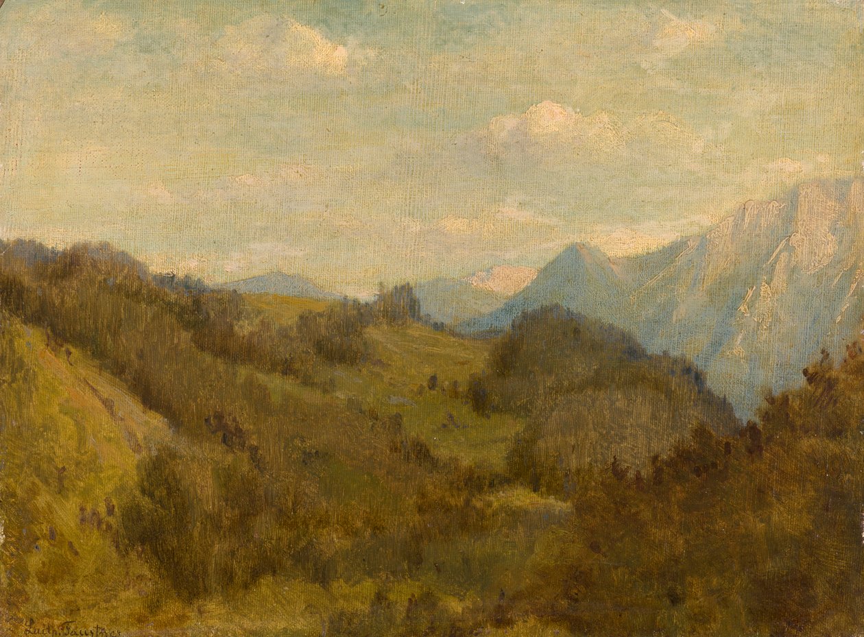 Nära Oberaudorf, i bakgrunden Zahme Kaiser och det tyrolska Heuberget av Luitpold Faustner