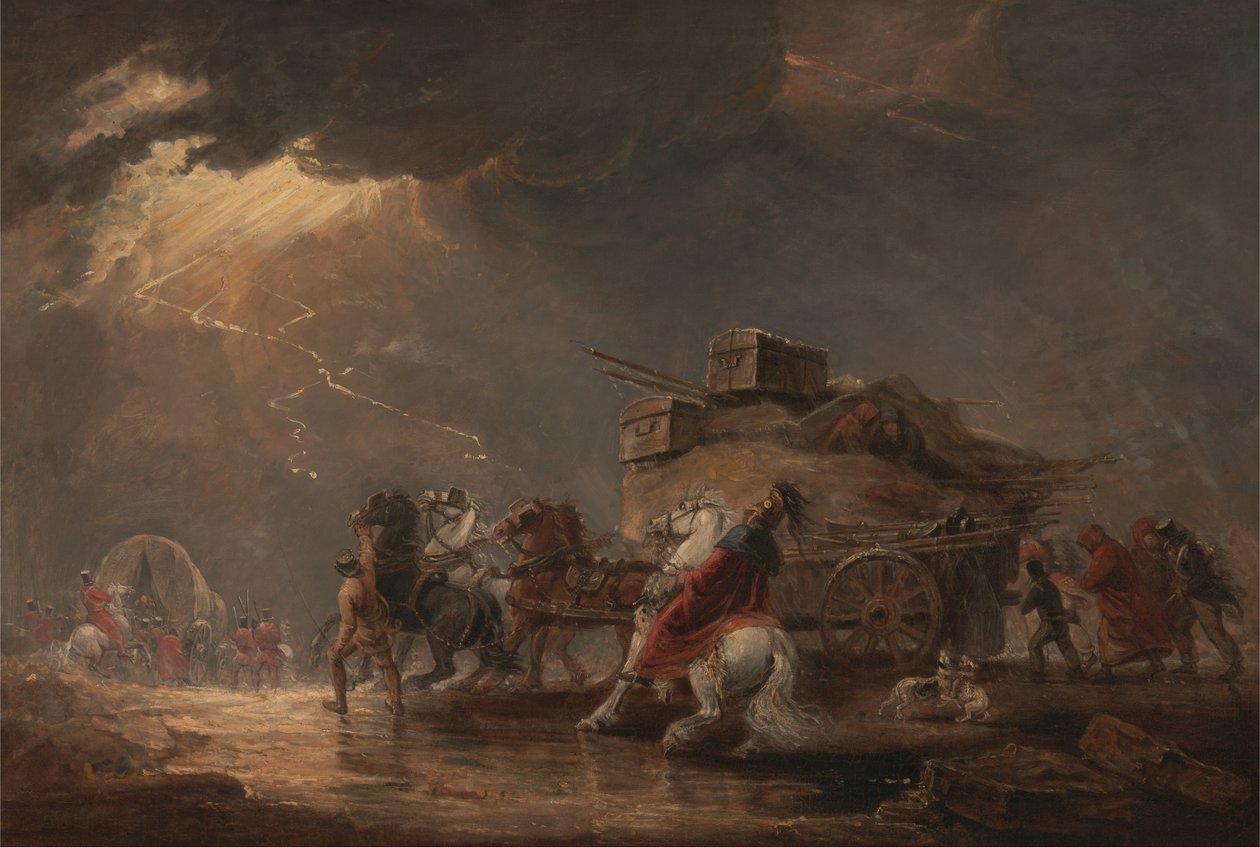 Baggage Wagons in a Thunderstorm av Luke Clennell