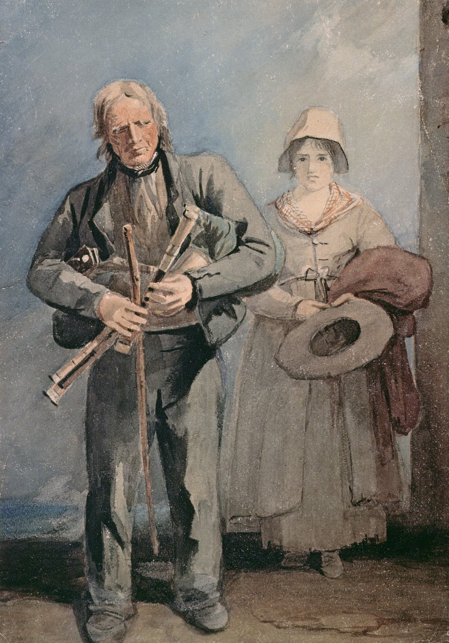 Blind säckpipaspelare av Luke Clennell