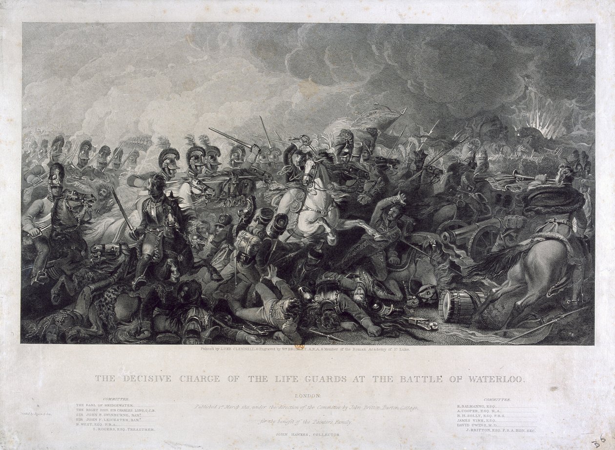 Livgardets avgörande laddning vid Waterloo av Luke (after) Clennell