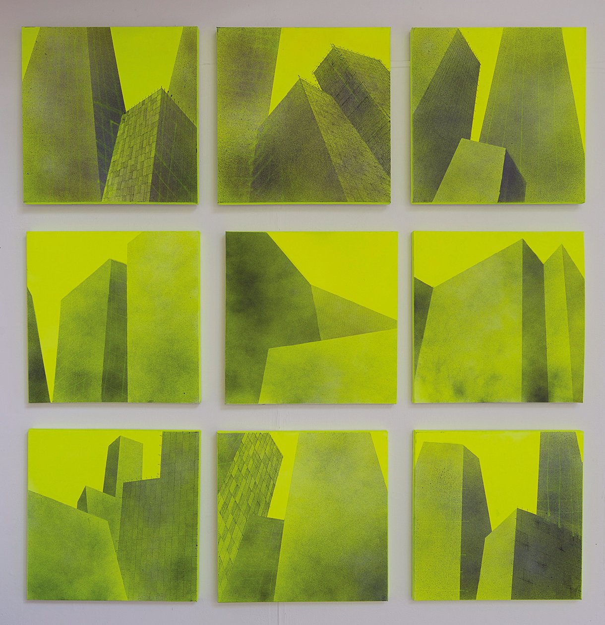 Constructed Series I - IX, , 2014 (akryl på duk) av Luke M Walker