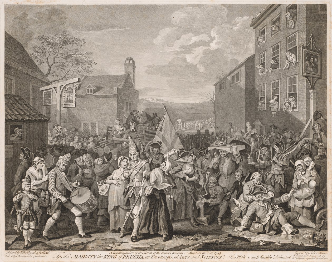 Mars till Finchley år 1746 (efter Hogarth) av Luke Sullivan