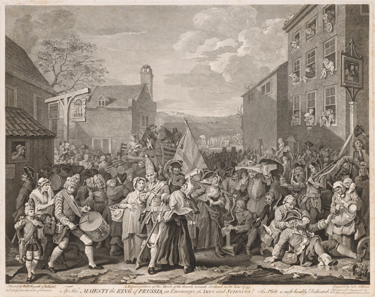 Mars till Finchley år 1746 efter Hogarth, 1750. av Luke Sullivan