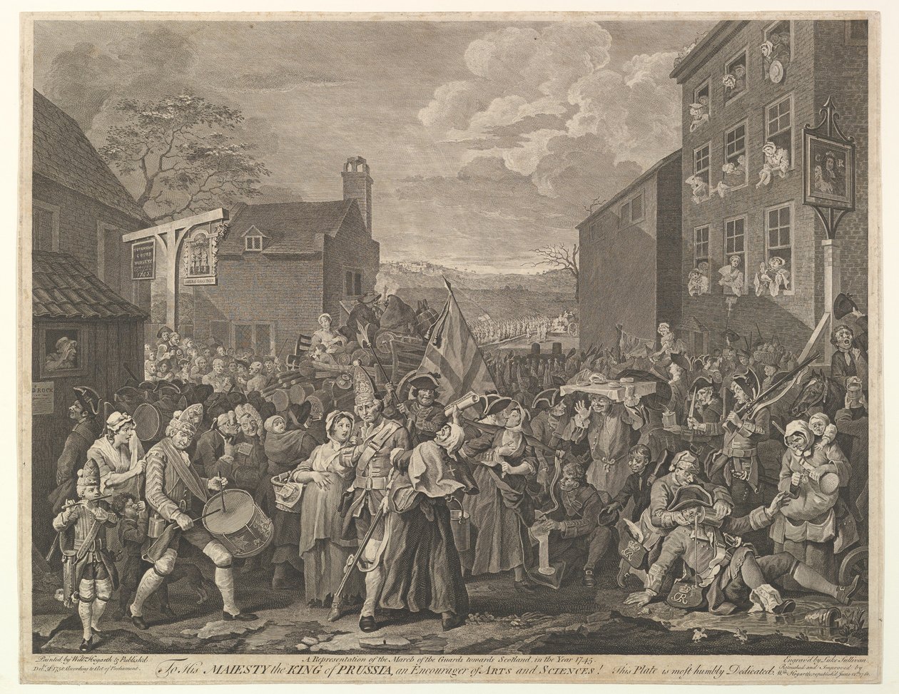 The March to Finchley-A Representation of the March of the Guards to Scotla..., 12 juni 1761. av Luke Sullivan