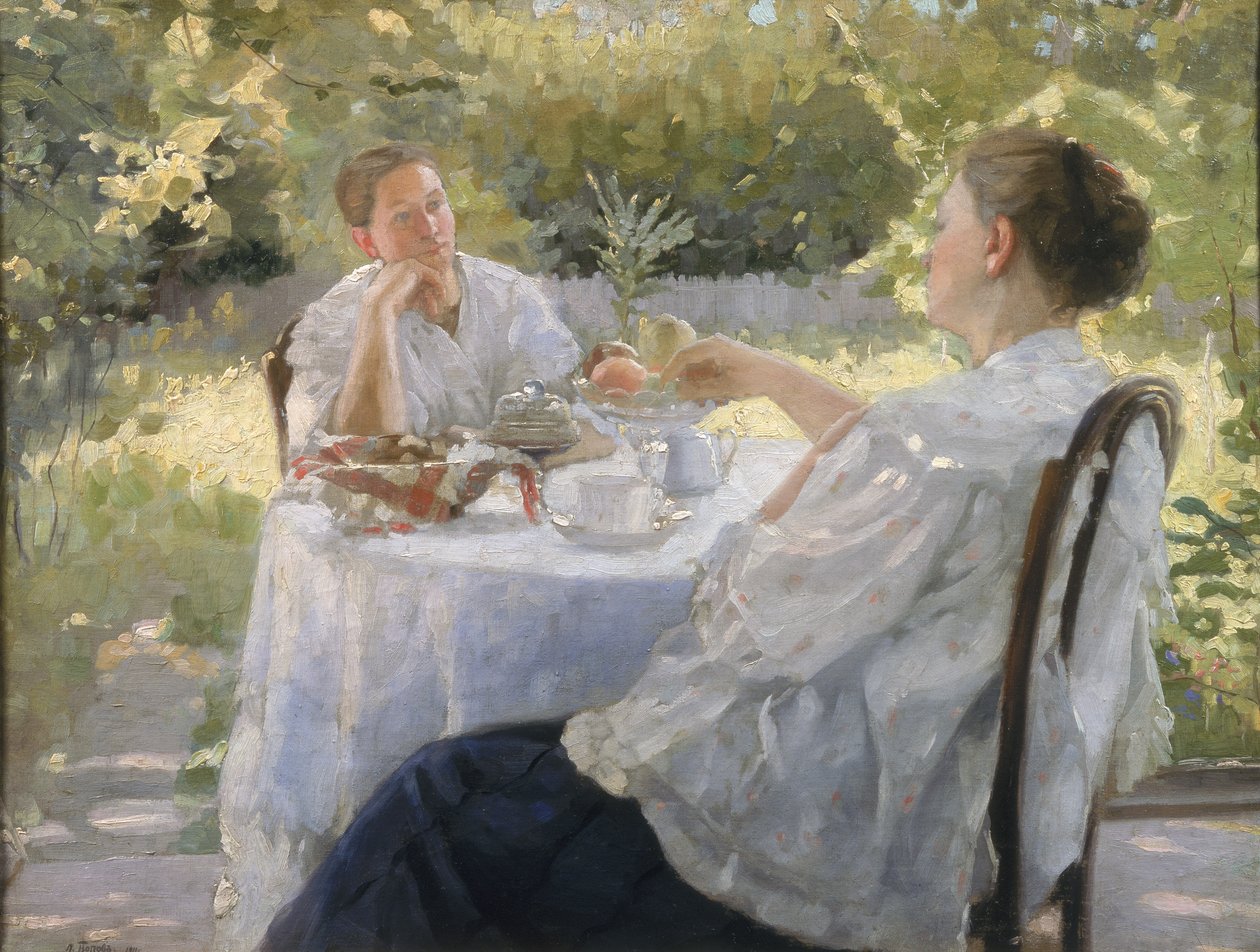I trädgården, 1911 av Lukjan Vasilievich Popov