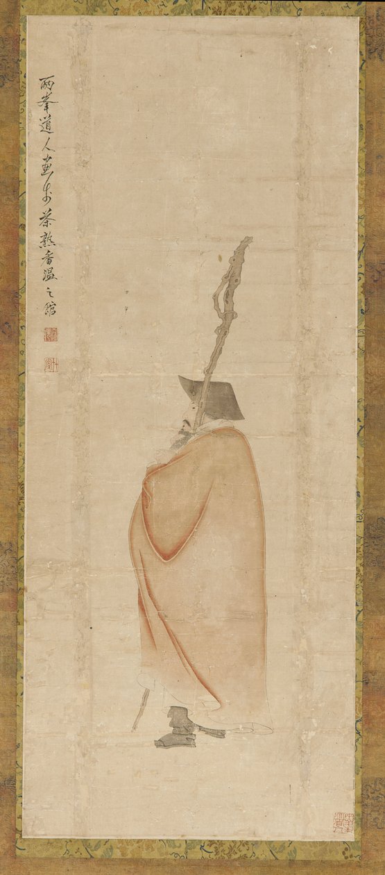 Stående man i röd rock, Qingdynastin, 1700-talet. av Luo Ping