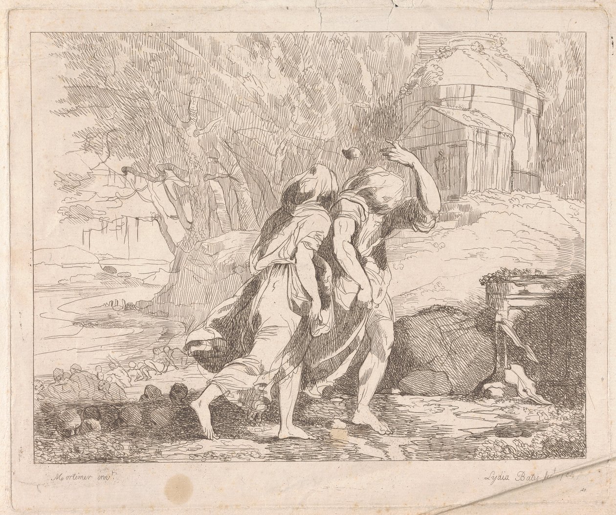 Deucalion och Pyrrha efter syndafloden av Lydia Bates