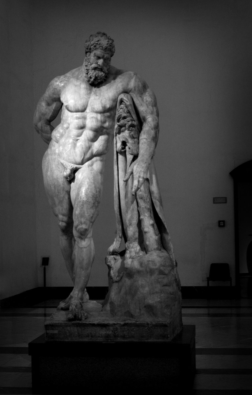 Farnese Hercules, romersk kopia av det grekiska originalet (marmor) av Lysippos (after)