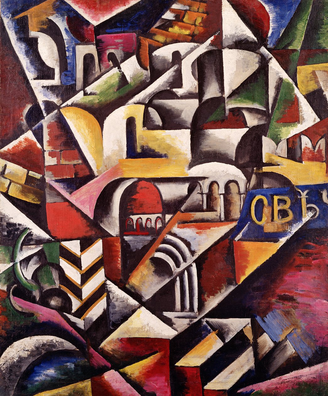 Kubistiskt stadslandskap, 1914 av Lyubov Sergeevna Popova