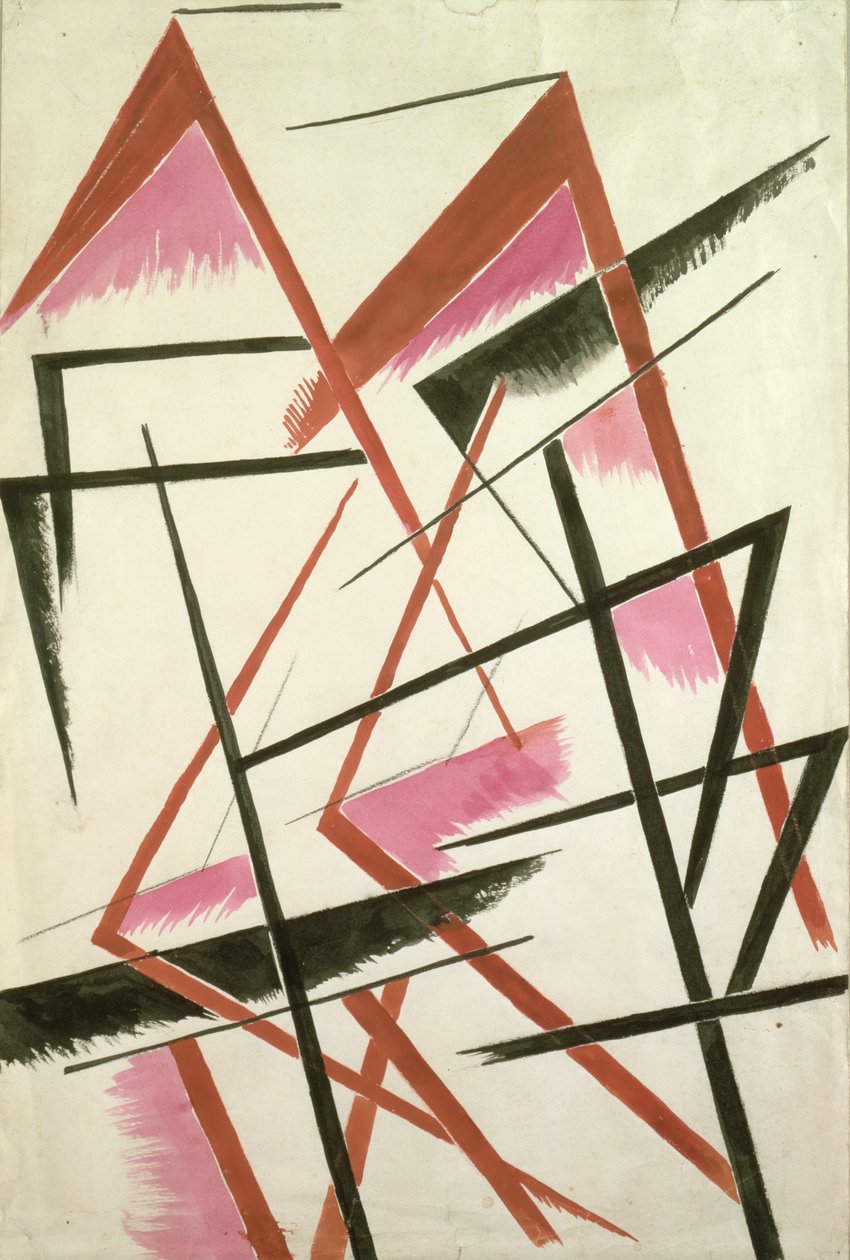 Linjär konstruktion, c.1921 av Lyubov Sergeevna Popova