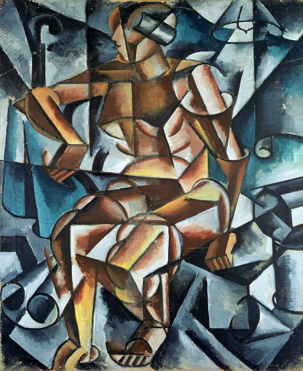 Sittande figur, 1914-15 av Lyubov Sergeevna Popova