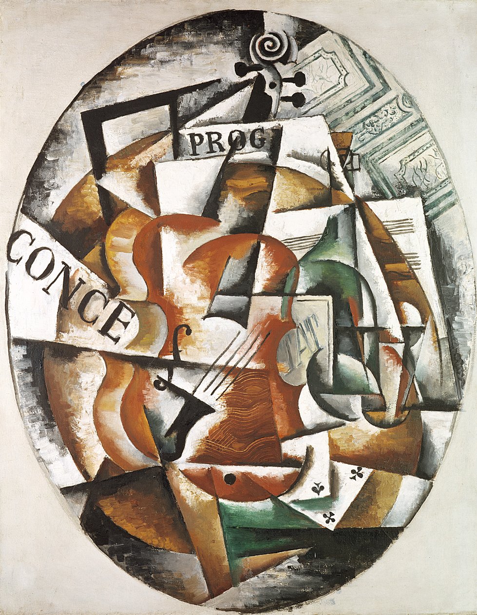 Violin, 1915 av Lyubov Sergeevna Popova