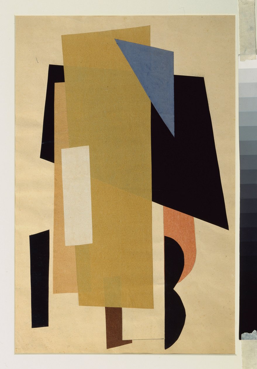 Arkitektonisk målning. Verk av Lyubov (Lioubov) Sergeyevna Popova (1889-1924), collage av Lyubov Sergeevna Popova