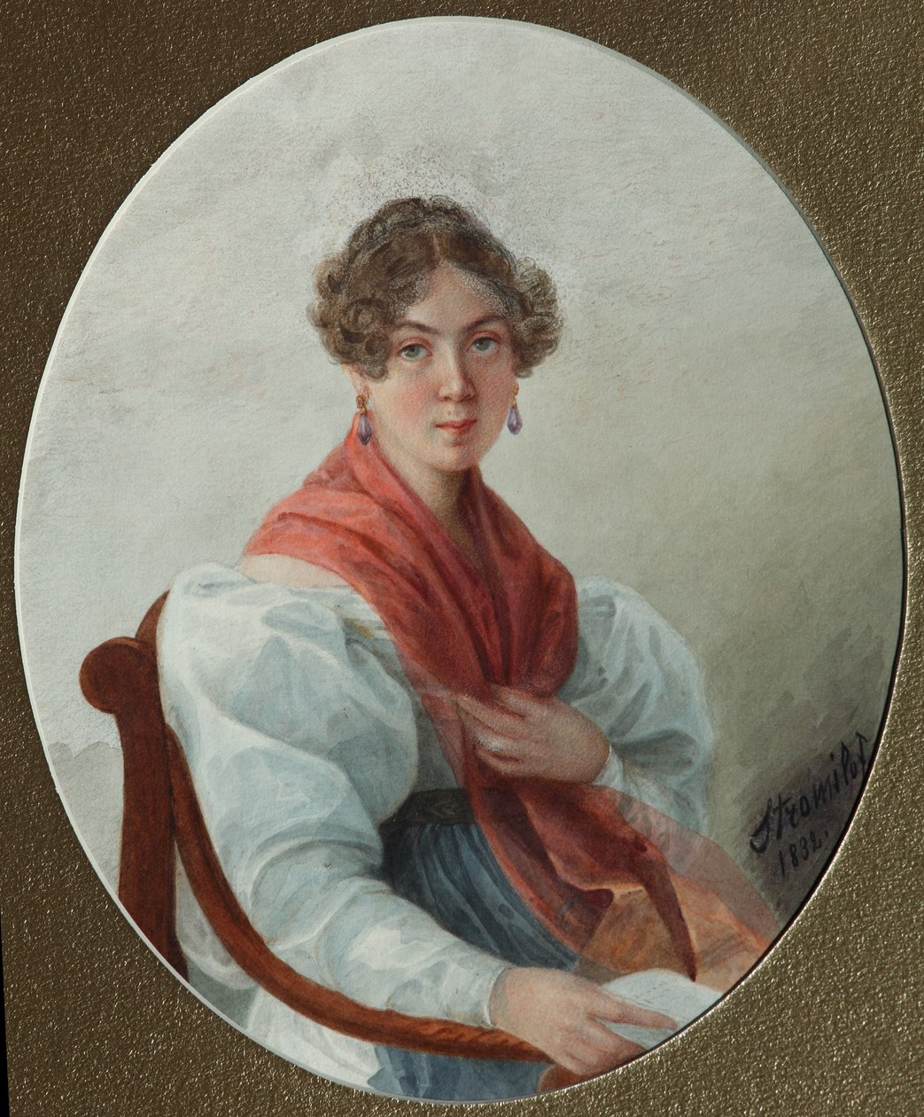 Porträtt av N.A. Vasilyeva, 1835 av Lyubov Stepanovna Borozdna Stromilova