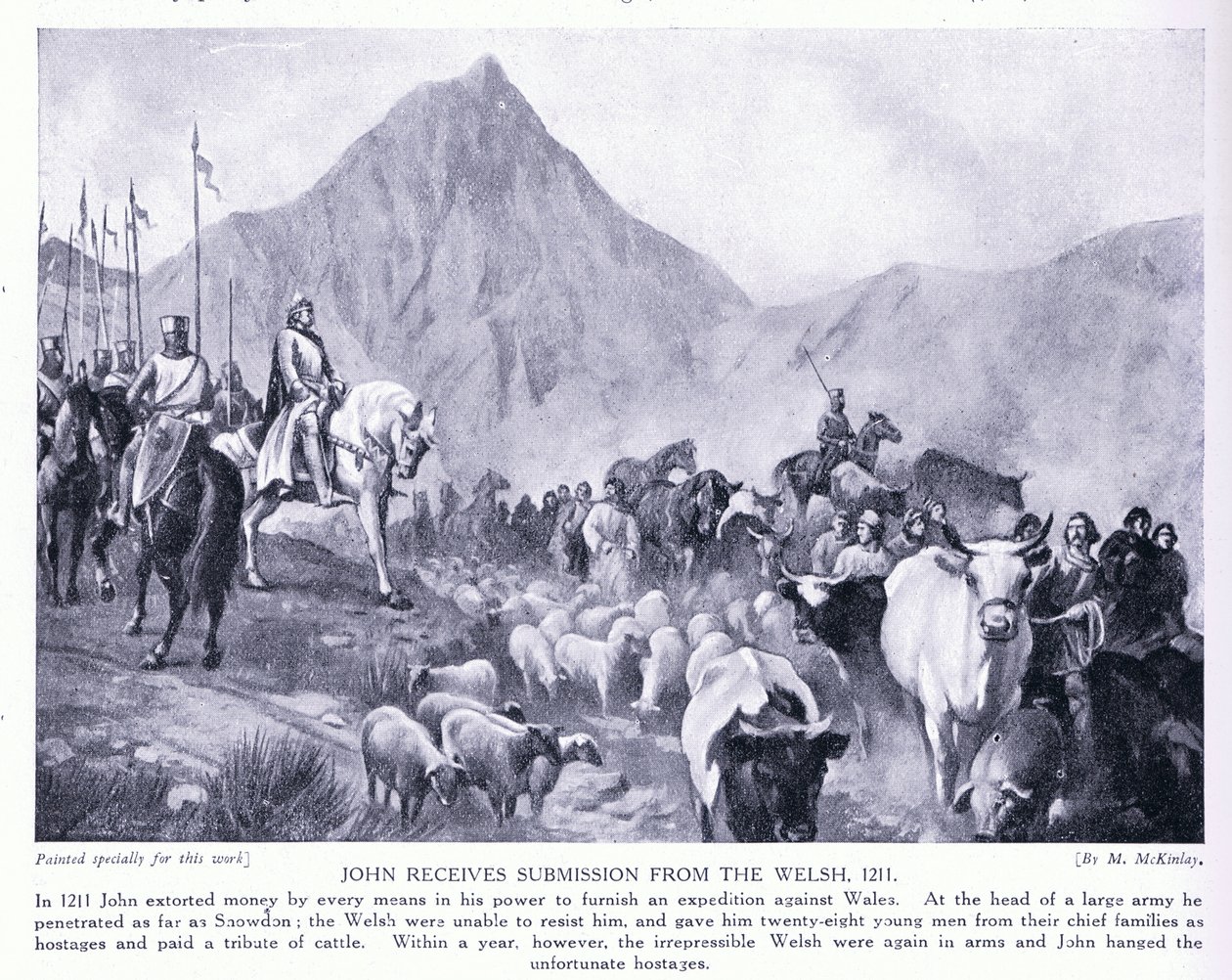 John tar emot inlämning från walesiska AD1211, 1920-talet av M. Mackinlay