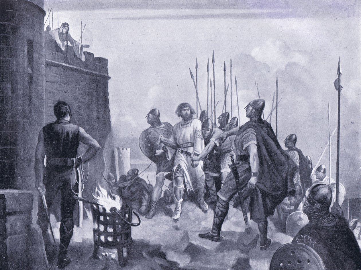 The Surrender of Bamborough Castle AD1095, 1920-talet av M. Mackinlay