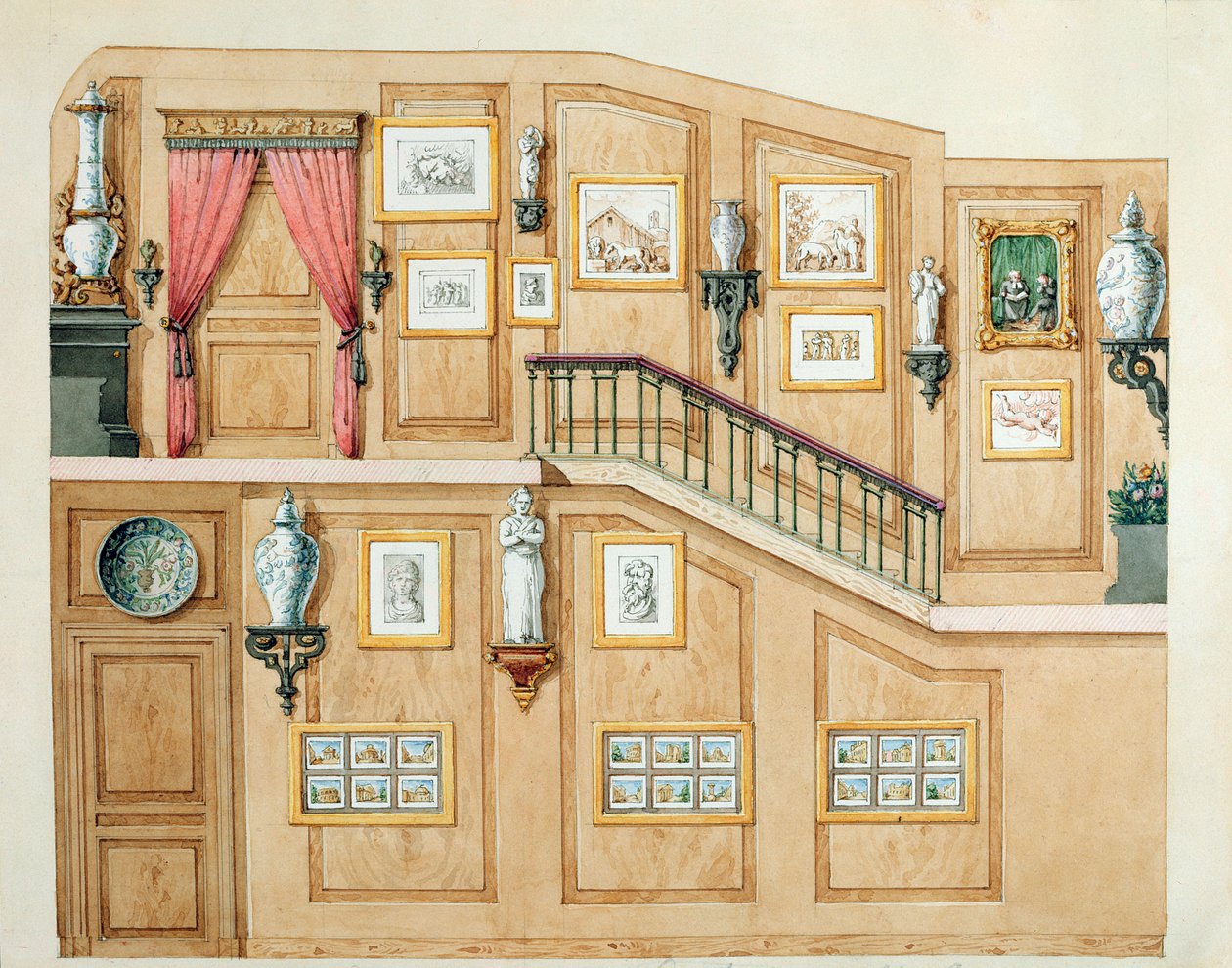 Trappa vid rue Fortunee, hus köpt av Balzac 1847, 1851 av M. Santi