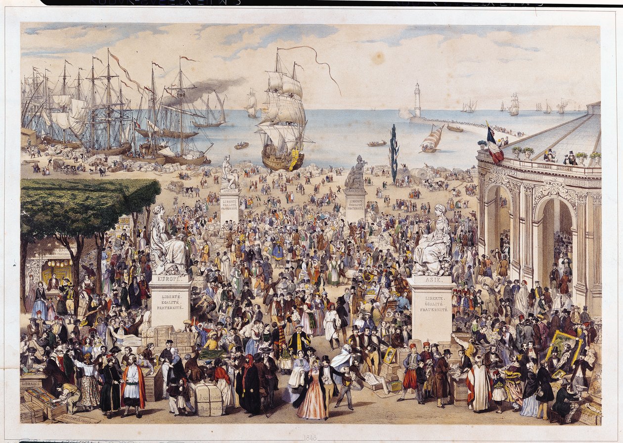 En marknad under den universella demokratiska och sociala republiken, 1848 av M.C Goldsmid