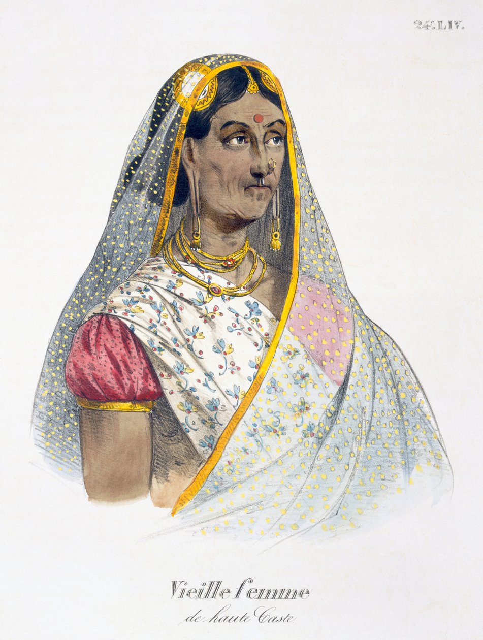 En gammal kvinna av hög kast, 1827-35 av M.E. Burnouf