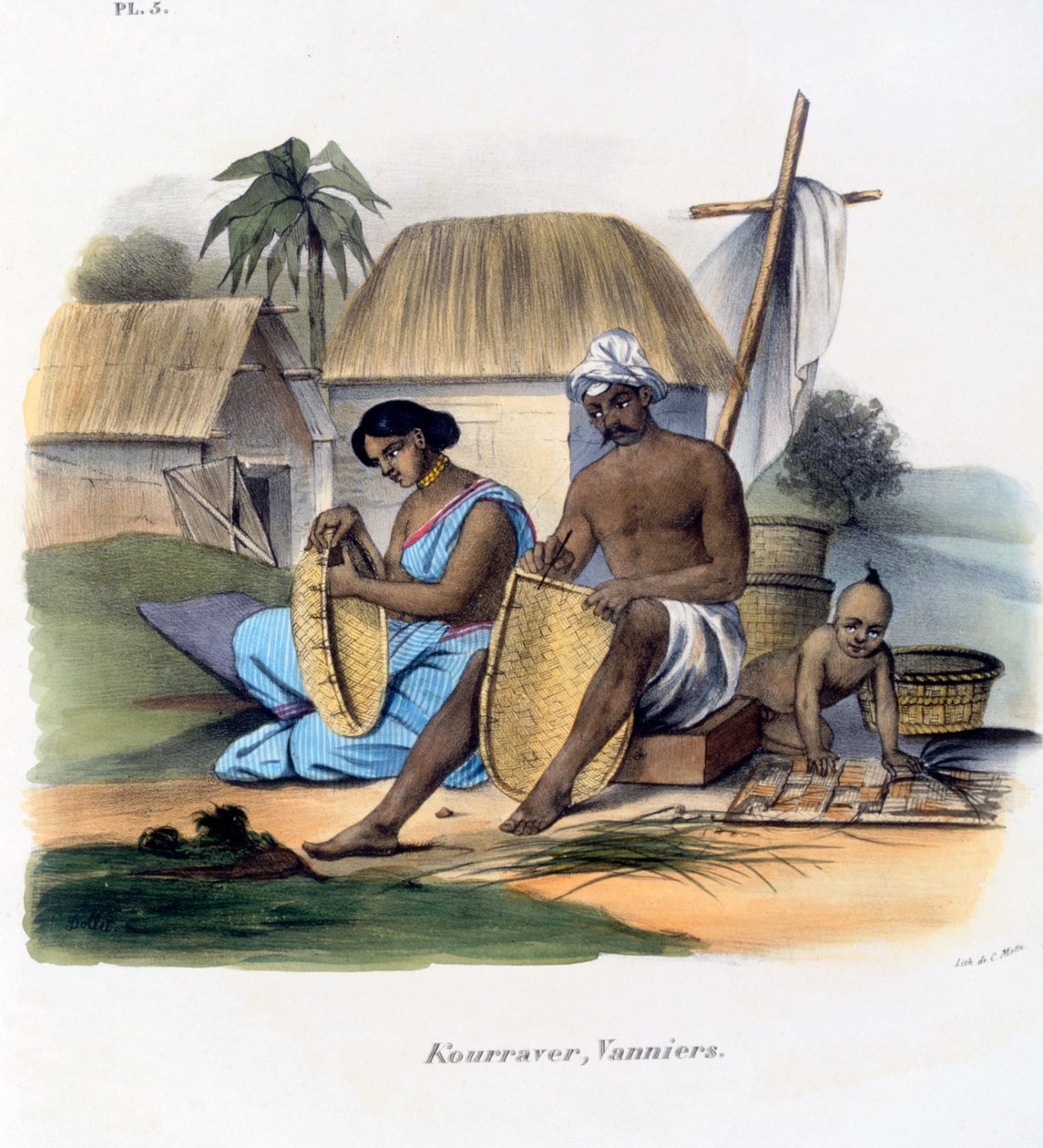 Korgvävare, 1827-35 av M.E. Burnouf