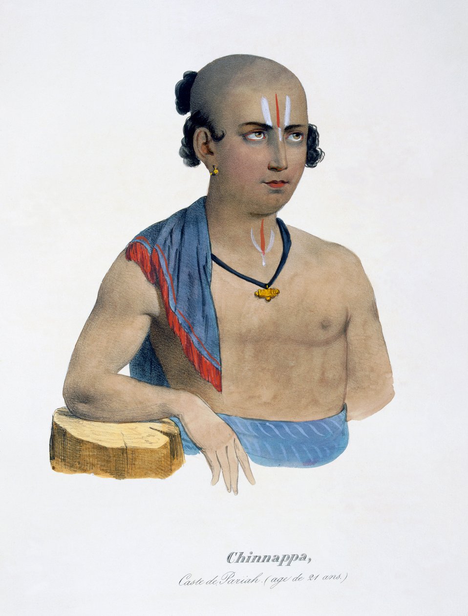 Chinnappa från Paraiyar-kasten, 21 år gammal, 1827-35 av M.E. Burnouf