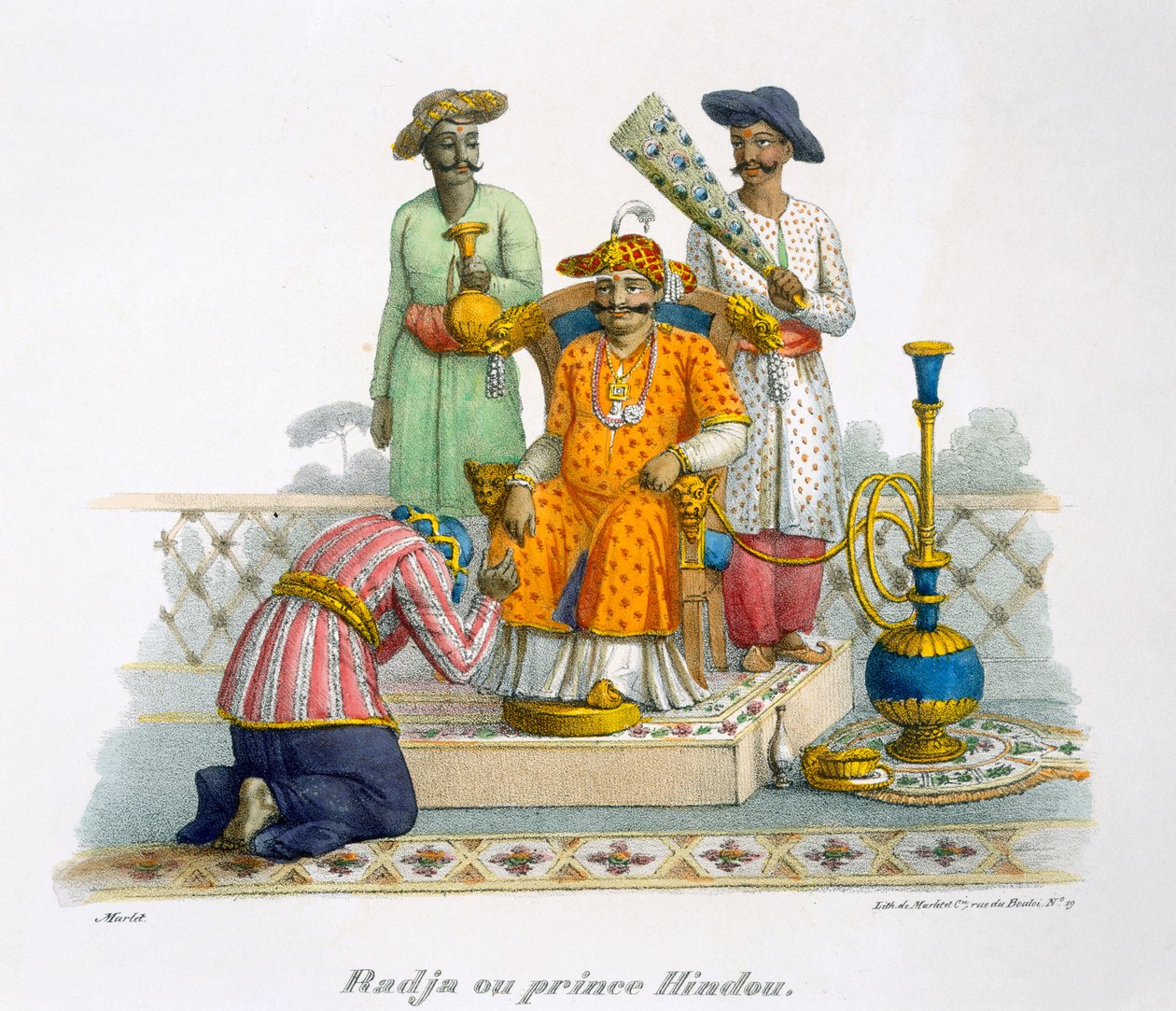 En raja, eller hinduisk prins, 1827-35 av M.E. Burnouf