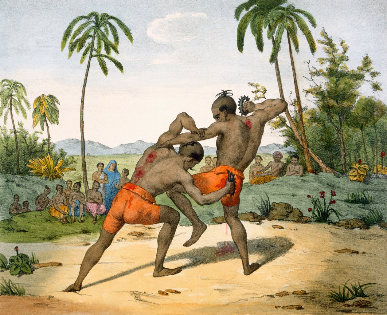 Brottare med vapen, 1827-35 av M.E. Burnouf