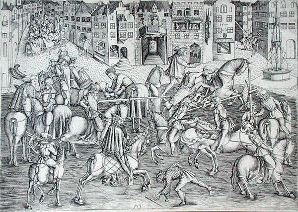 The Tournament, c.1500 (gravyr) av MZ Master