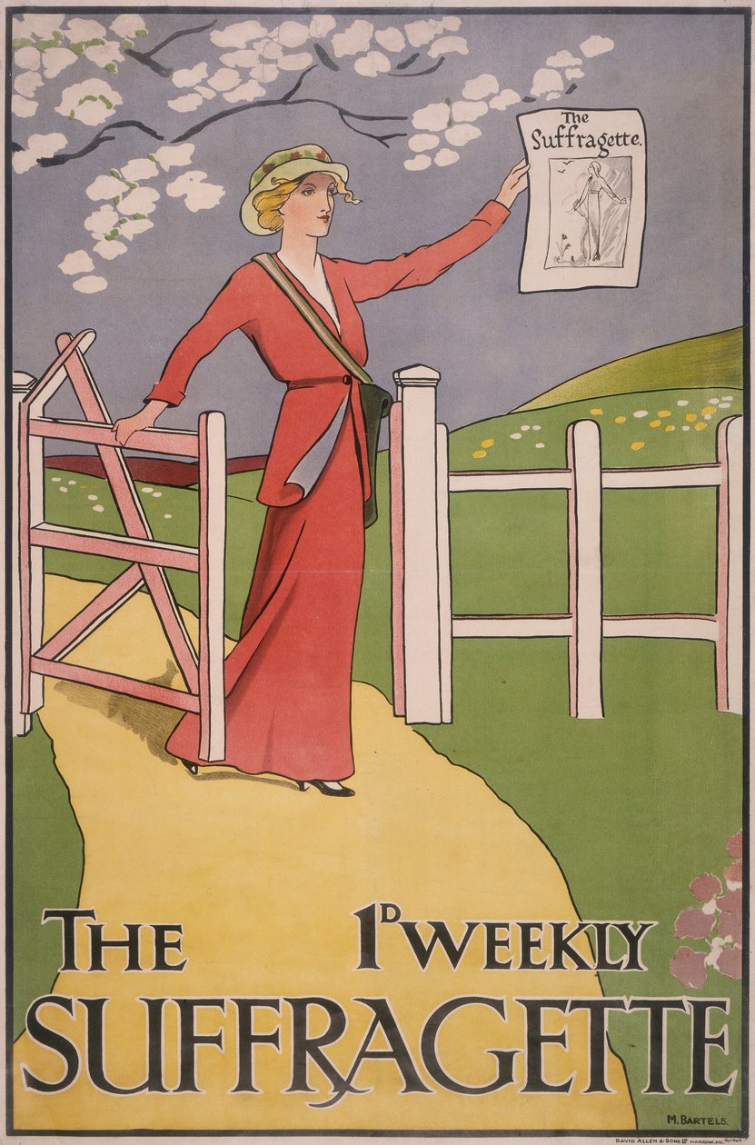 Affisch för tidningen The Suffragette, c1910-c1915 av M Bartels