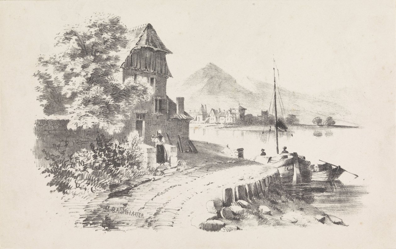 Landsväg längs en sjö av M. Baumhauer