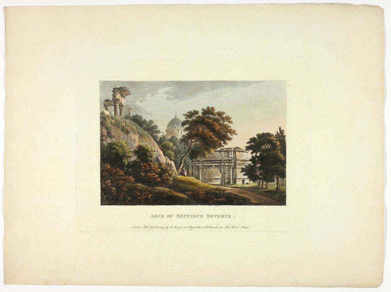 Septimus Severus båge, plåt fyra från Roms ruiner av M. Dubourg