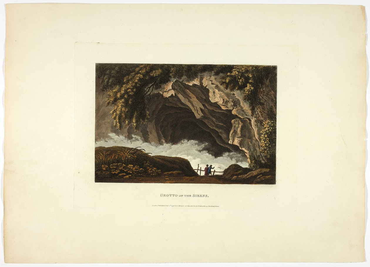 Sirenernas grotta, platta trettio från Roms ruiner av M. Dubourg