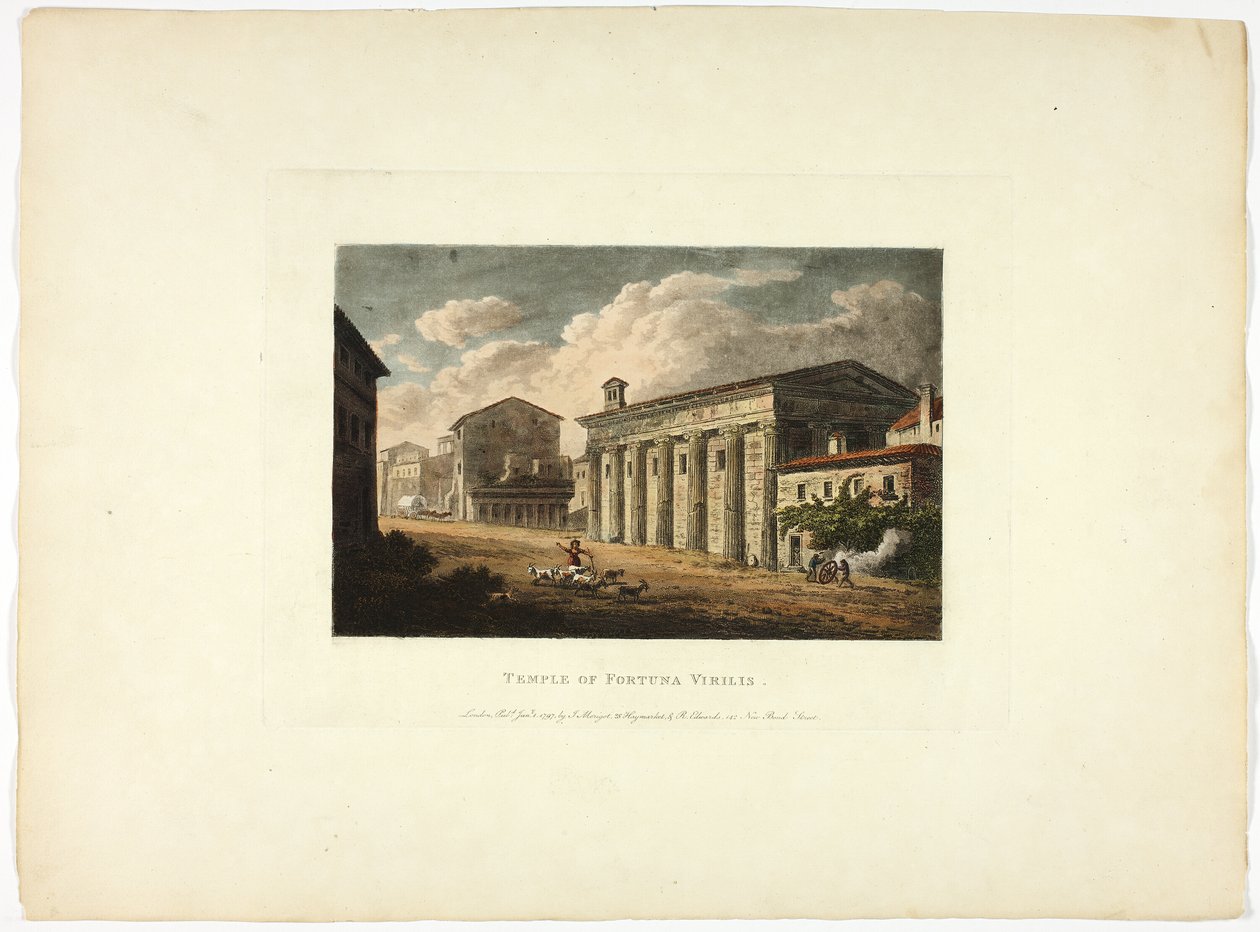 Fortuna Virilis tempel, plansch trettiofyra från Roms ruiner av M. Dubourg
