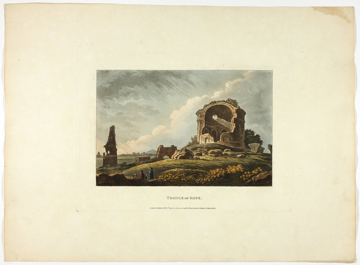 Temple of Hope, plansch tjugofyra från Ruinerna i Rom av M. Dubourg