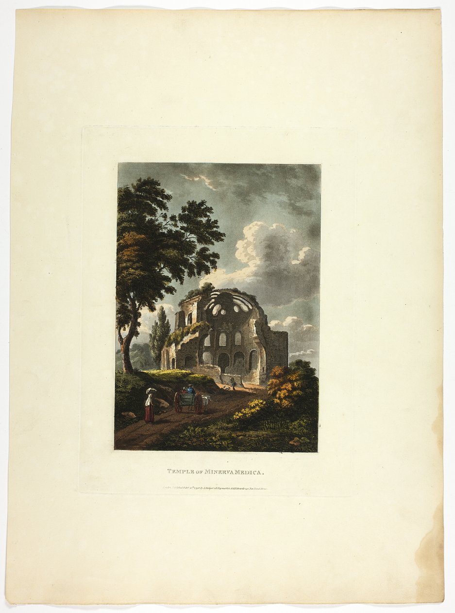 Minerva Medica-templet, plansch tjugofem från Roms ruiner av M. Dubourg