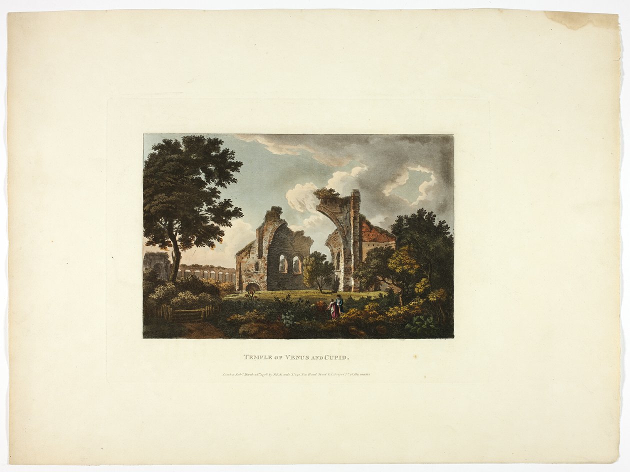 Venus och Amors tempel, plansch tolv från Roms ruiner av M. Dubourg