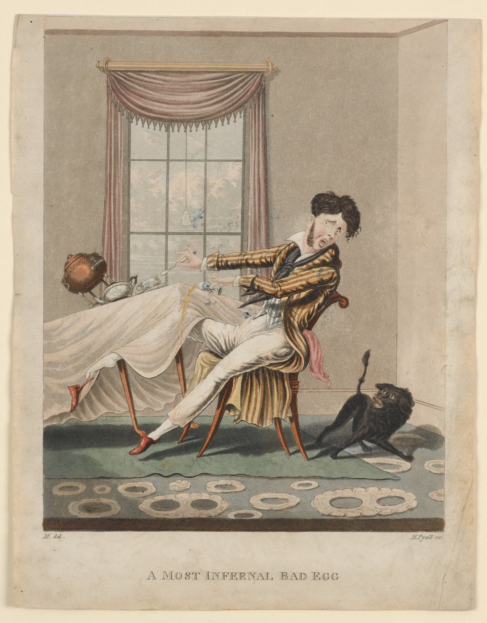 A Most Infernal Bad Egg, tryck av H. Pyall, ca 1825 (handkolorerat gravyr) av M. Egerton