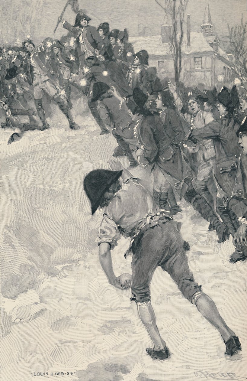 Bonaparte attackerar snöfort vid School of Brienne, 1896 av M. Haider
