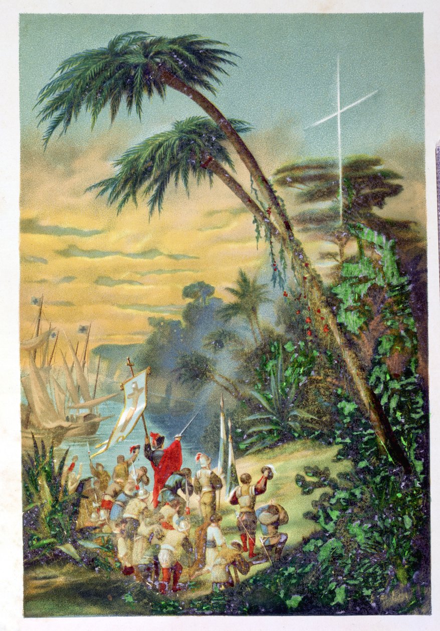 Upptäckten av den nya världen av Christofer Columbus (1451-1506) 1892 av M. Houssot
