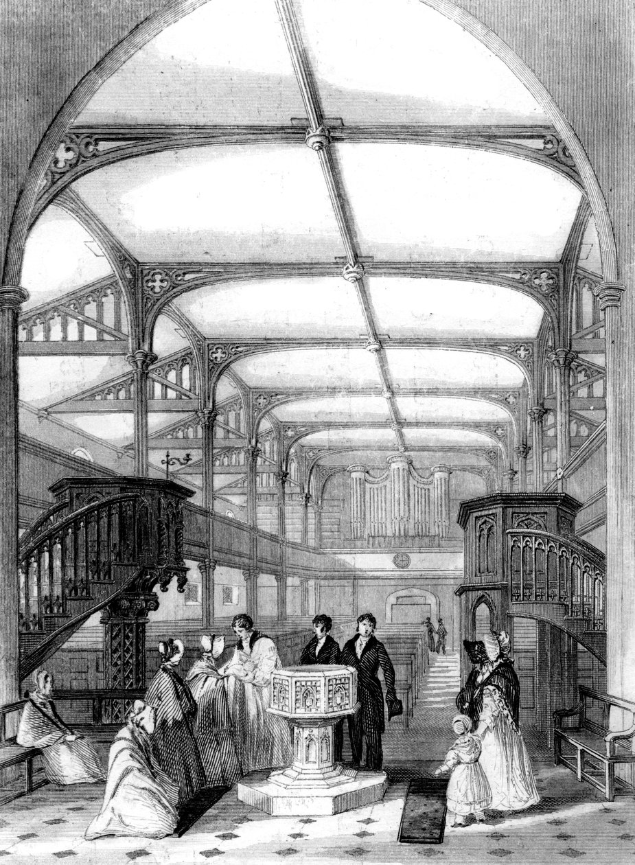 Choir of St Martins Church, Dorking, Surrey, 1800-talet. av M. J. Starling