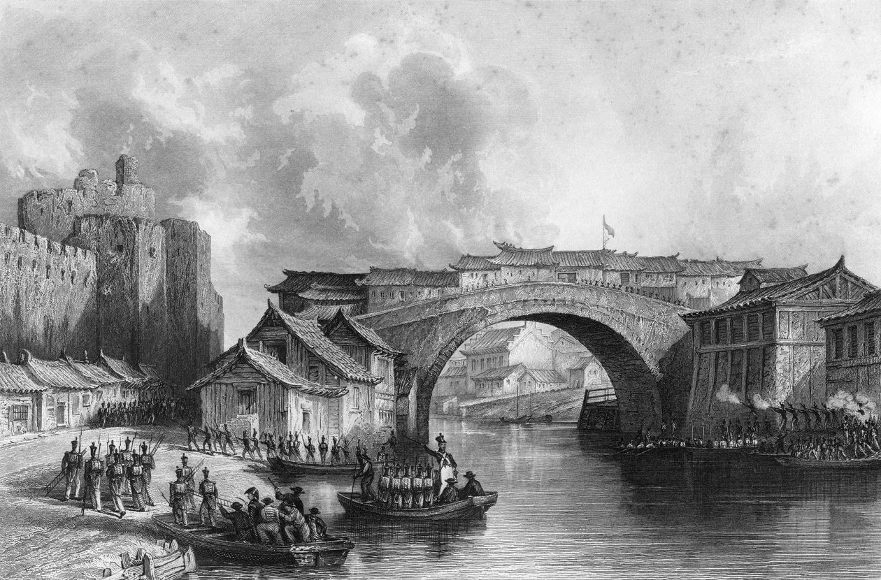 West Gate of Ching-keang-foo Zhenjiang, Kina, 21 juli 1842 c1857. av M. J. Starling